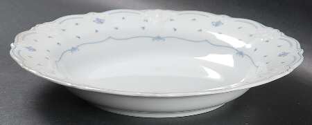 Fleur De Lis Blue Large Rim Soup Bowl