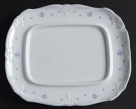 Fleur De Lis Blue Rectangular Butter No Lid