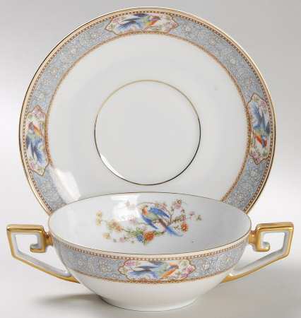 Florida Flat Cream Soup Bowl & Saucer Set