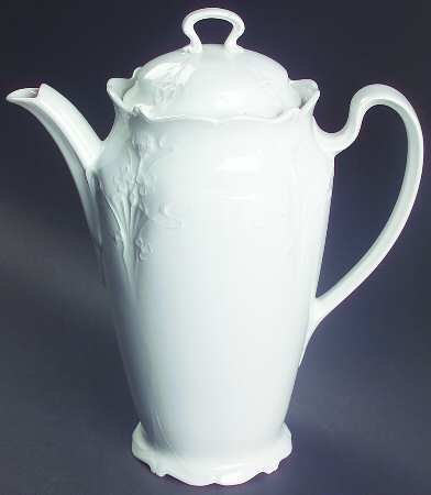 Fortuna White Coffee Pot & Lid