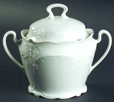Fortuna White Sugar Bowl & Lid
