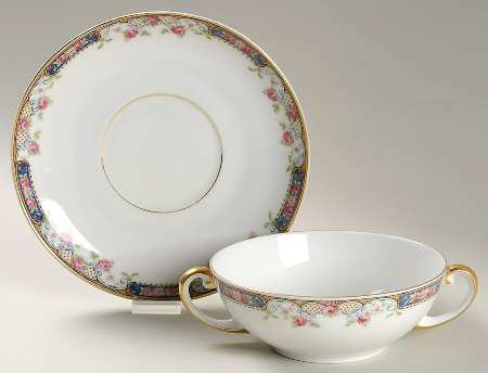 Franklin Flat Cream Soup Bowl & Saucer Set