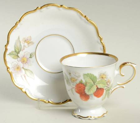 Fruit Footed Demitasse Cup & Saucer Set