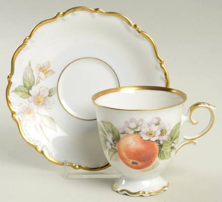 Fruit Footed Demitasse Cup & Saucer Set