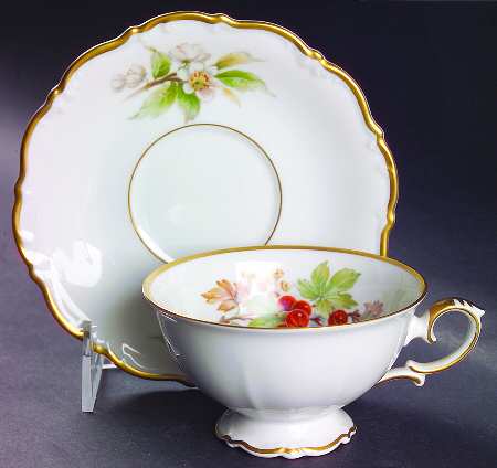 Fruit Footed Cup & Saucer Set