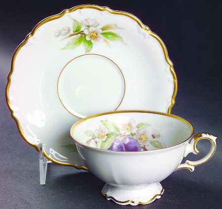 Fruit Footed Cup & Saucer Set