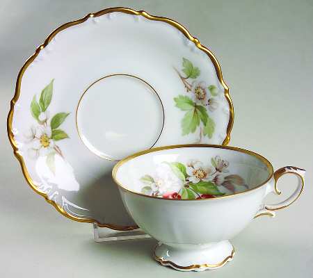Fruit Footed Cup & Saucer Set