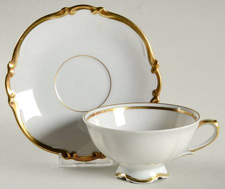 Golden Band Footed Cup & Saucer Set