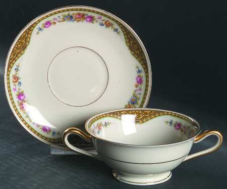 The Grimsby Footed Cream Soup Bowl & Saucer Set