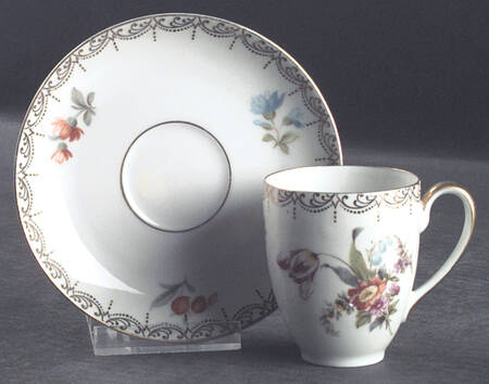 Old Meissen Flat Demitasse Cup & Saucer Set