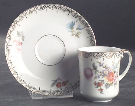 Old Meissen Flat Demitasse Cup & Saucer Set