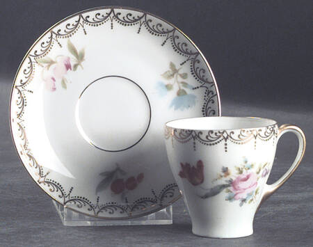 Old Meissen Flat Demitasse Cup & Saucer Set