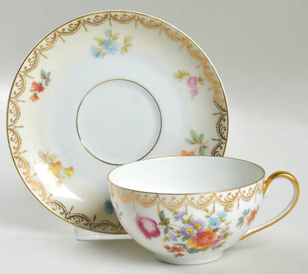 Old Meissen Flat Cup & Saucer Set