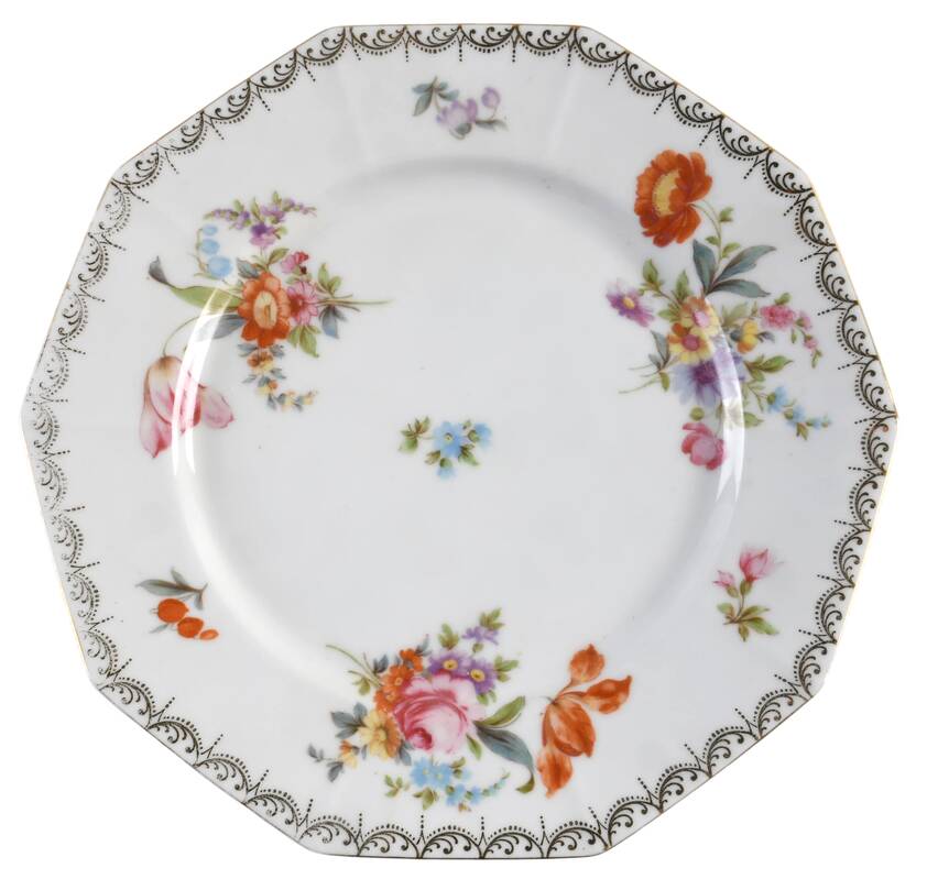Old Meissen De Cagon Dionner Plate (10 Sides)