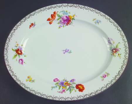 Old Meissen 14" Oval Serving Platter