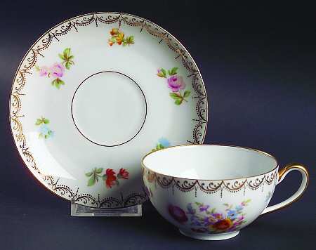 Old Meissen Flat Cup & Saucer Set