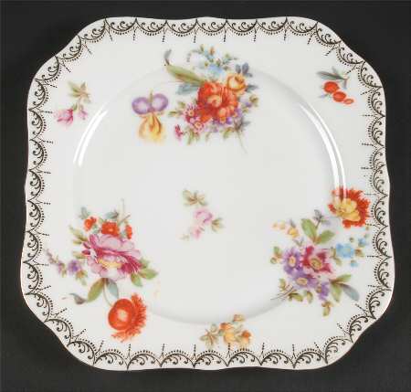 Old Meissen Square Luncheon Plate
