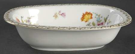 Old Meissen 9" Oval Vegetable Bowl