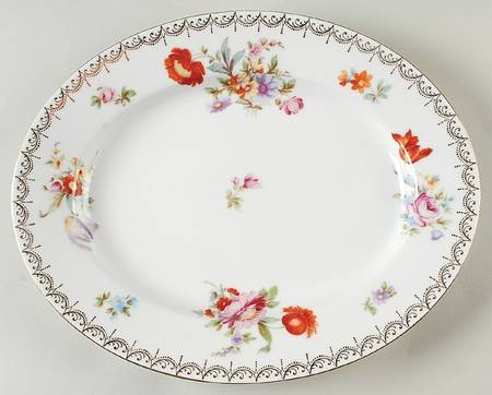 Old Meissen 11" Oval Serving Platter