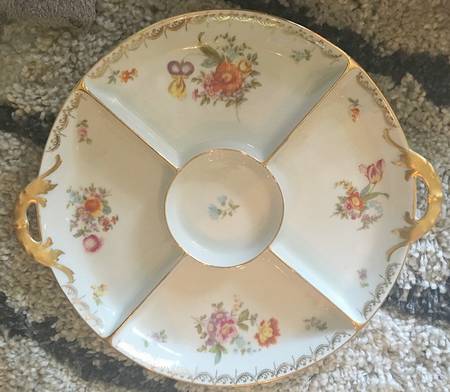 Old Meissen Handled Hors d'Oeuvre Tray