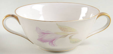 Orchid (White Background) Flat Cream Soup Bowl