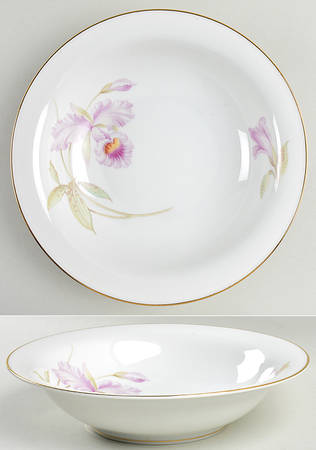 Orchid (White Background) 10" Round Vegetable Bowl