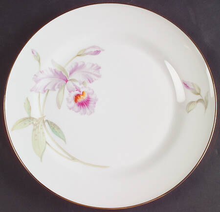 Orchid (White Background) Dinner Plate