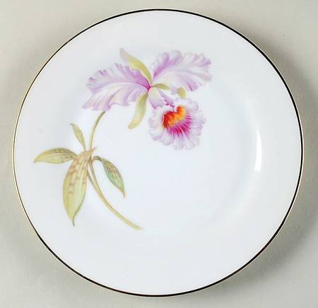 Orchid (White Background) Salad Plate