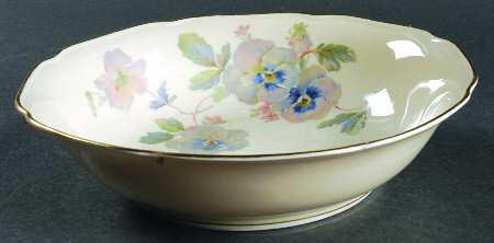 Pansy Cream 8" Round Vegetable Bowl