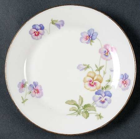 Pansy White Bread & Butter Plate
