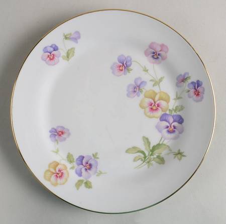 Pansy White Salad Plate