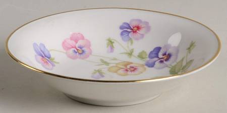 Pansy White Fruit/Dessert (Sauce) Bowl