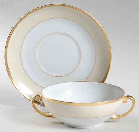 Plymouth Flat Cream Soup Bowl & Saucer Set