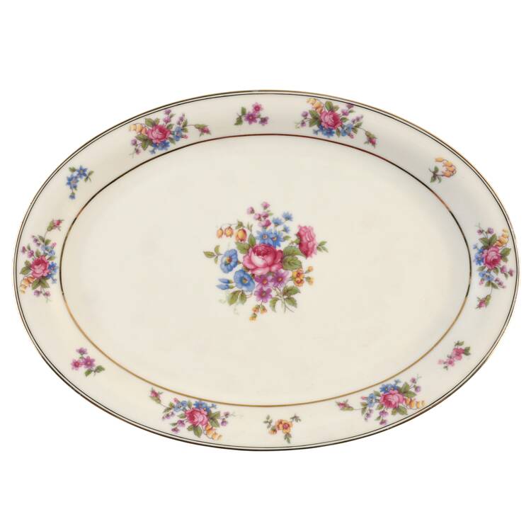 Queen's Rose Smooth #4416 13" Oval Serving Platter