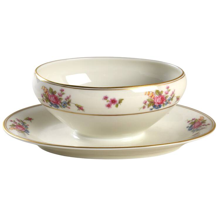 Queen's Rose Smooth #4416 Gravy Boat with Attached Underplate