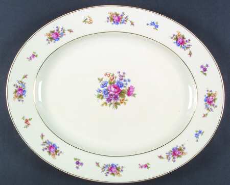 Queen's Rose Smooth #4416 16" Oval Serving Platter