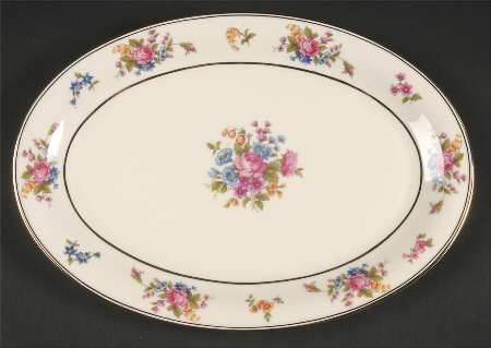 Queen's Rose Smooth #4416 11" Oval Serving Platter
