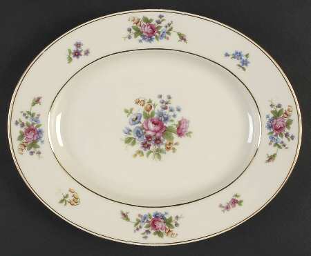 Queen's Rose Smooth #4416 10" Oval Serving Platter