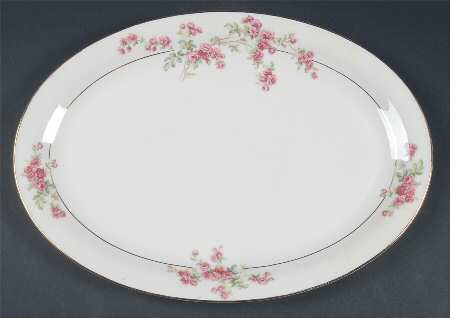 Rambler Rose 15" Oval Serving Platter
