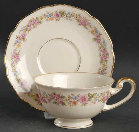 Rosedale Footed Cup & Saucer Set