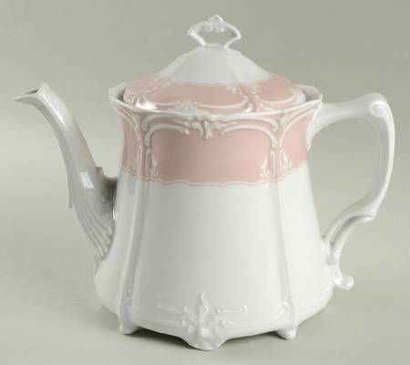 Rose (Pale Pink Color Band) Teapot & Lid