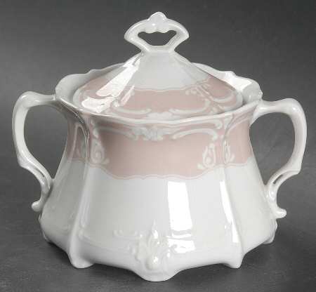 Rose (Pale Pink Color Band) Sugar Bowl & Lid