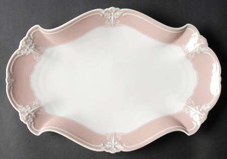Rose (Pale Pink Color Band) 13" Oval Serving Platter