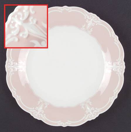 Rose (Pale Pink Color Band) Dinner Plate