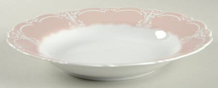 Rose (Pale Pink Color Band) Large Rim Soup Bowl