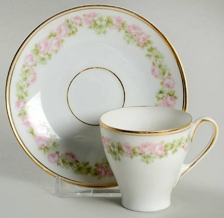 Rosedale Flat Demitasse Cup & Saucer Set
