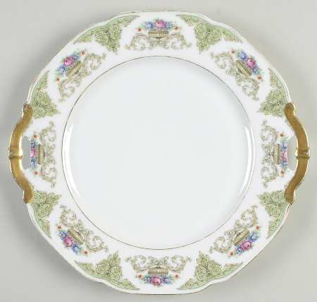 The Shannon (White Border) Handled Cake Plate