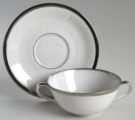 The Silverton Flat Cream Soup Bowl & Saucer Set