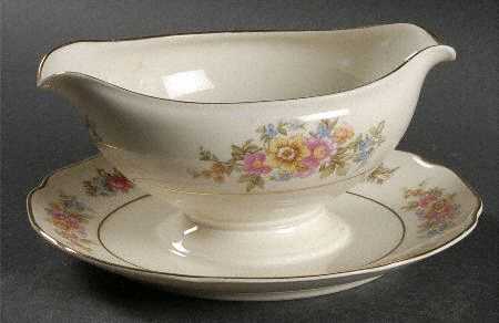 Springtime (US Zone) Gravy Boat with Attached Underplate