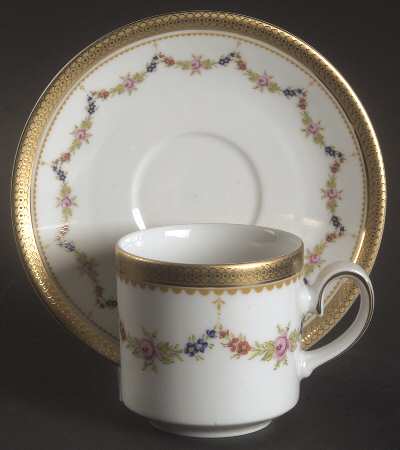 Petite Rose Flat Demitasse Cup & Saucer Set